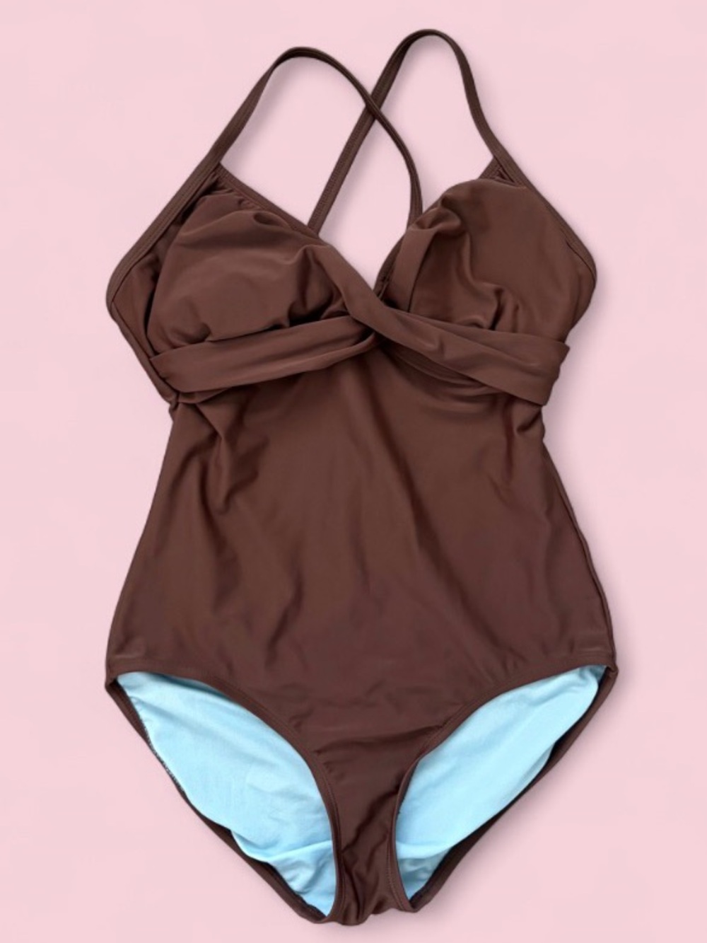 Athleta Twistini Underwire One Piece Swimsuit Brown Size 36C 34D 32DD